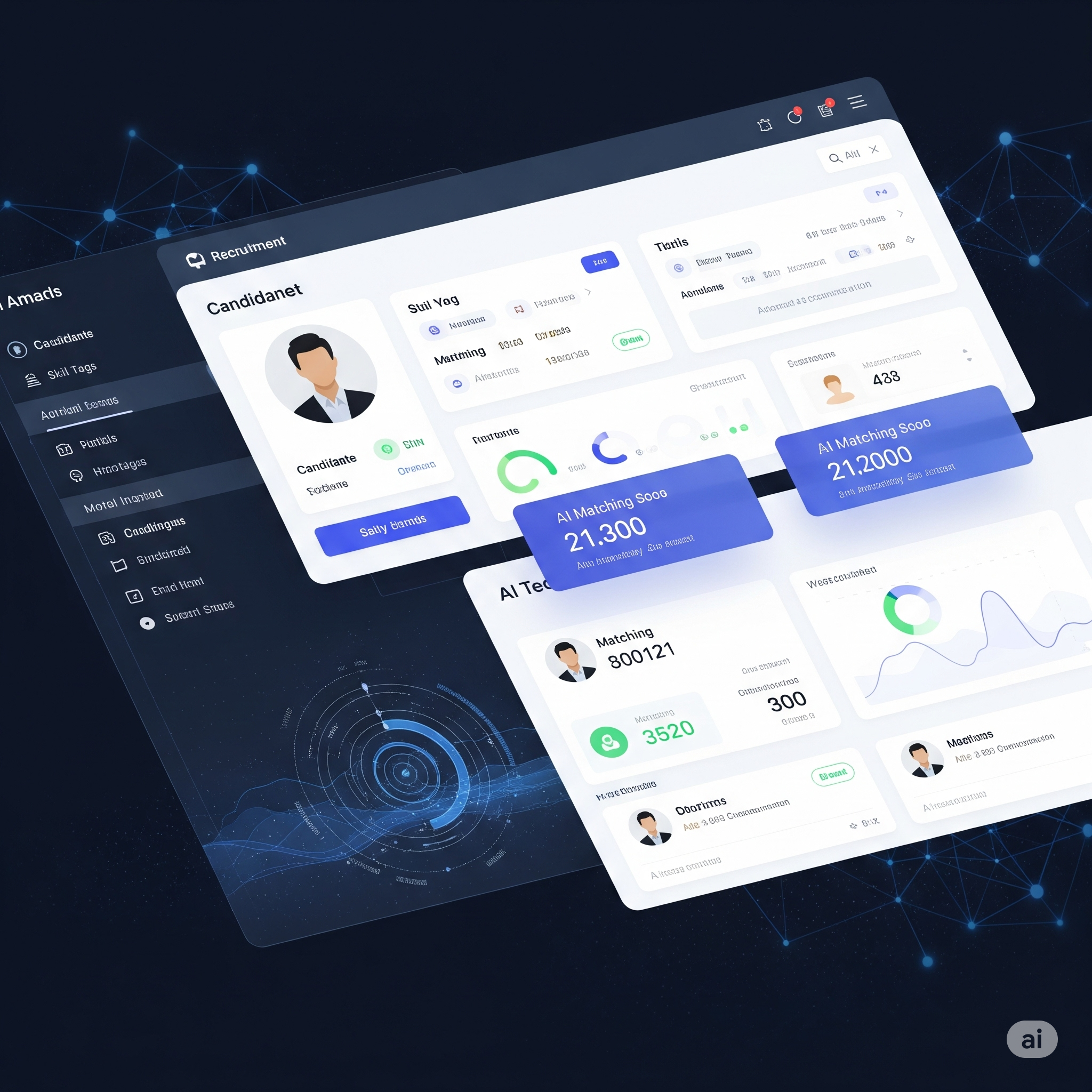 AI recruitment software automating candidate sourcing and candidate screening AI for efficient hiring.