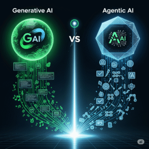 Read more about the article Agentic AI vs Generative AI: The Core Difference That Will Change Everything