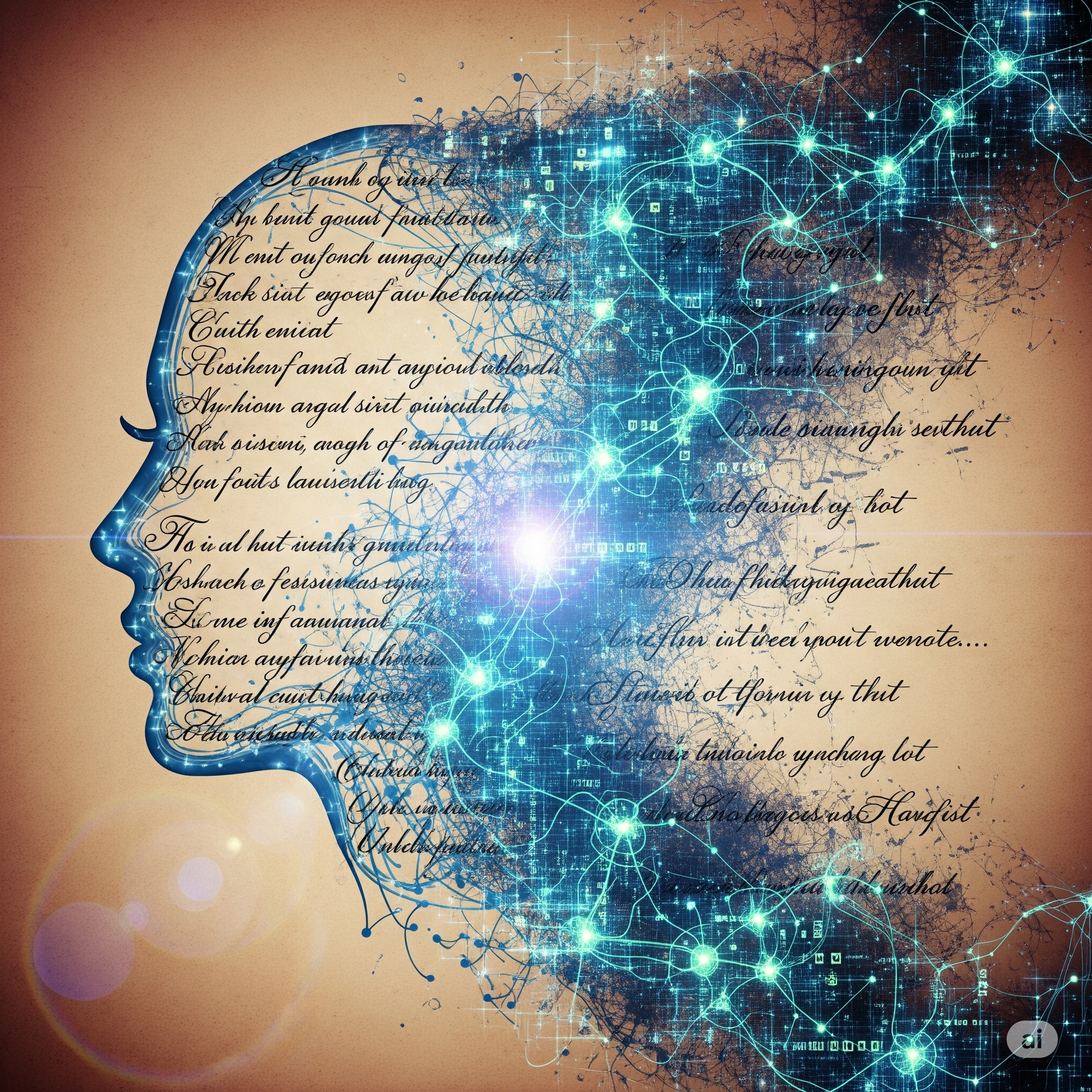 he fusion of human creativity and artificial intelligence in AI poetry.
