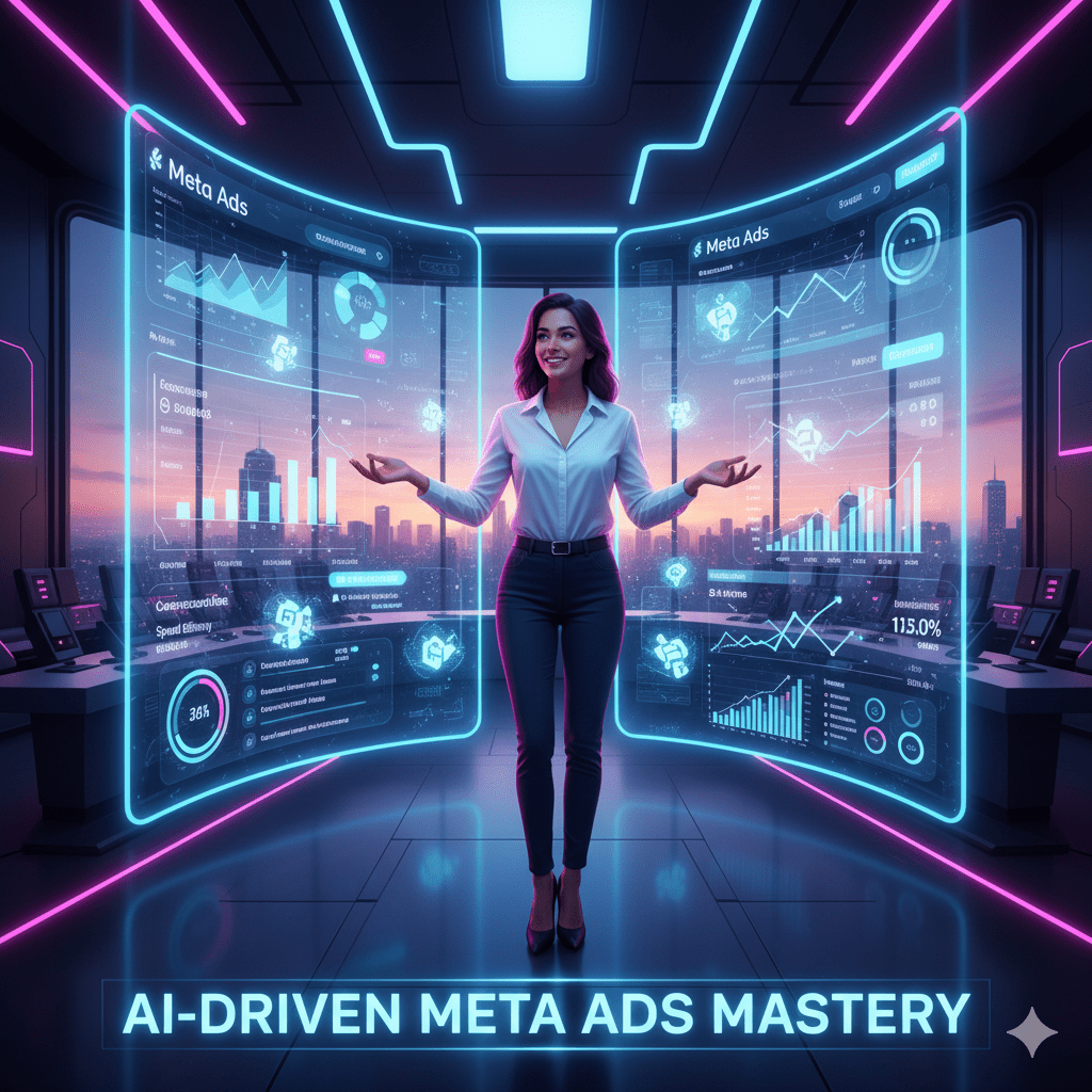 Digital marketer achieving ai driven meta ads mastery using autonomous AI agents for optimization.