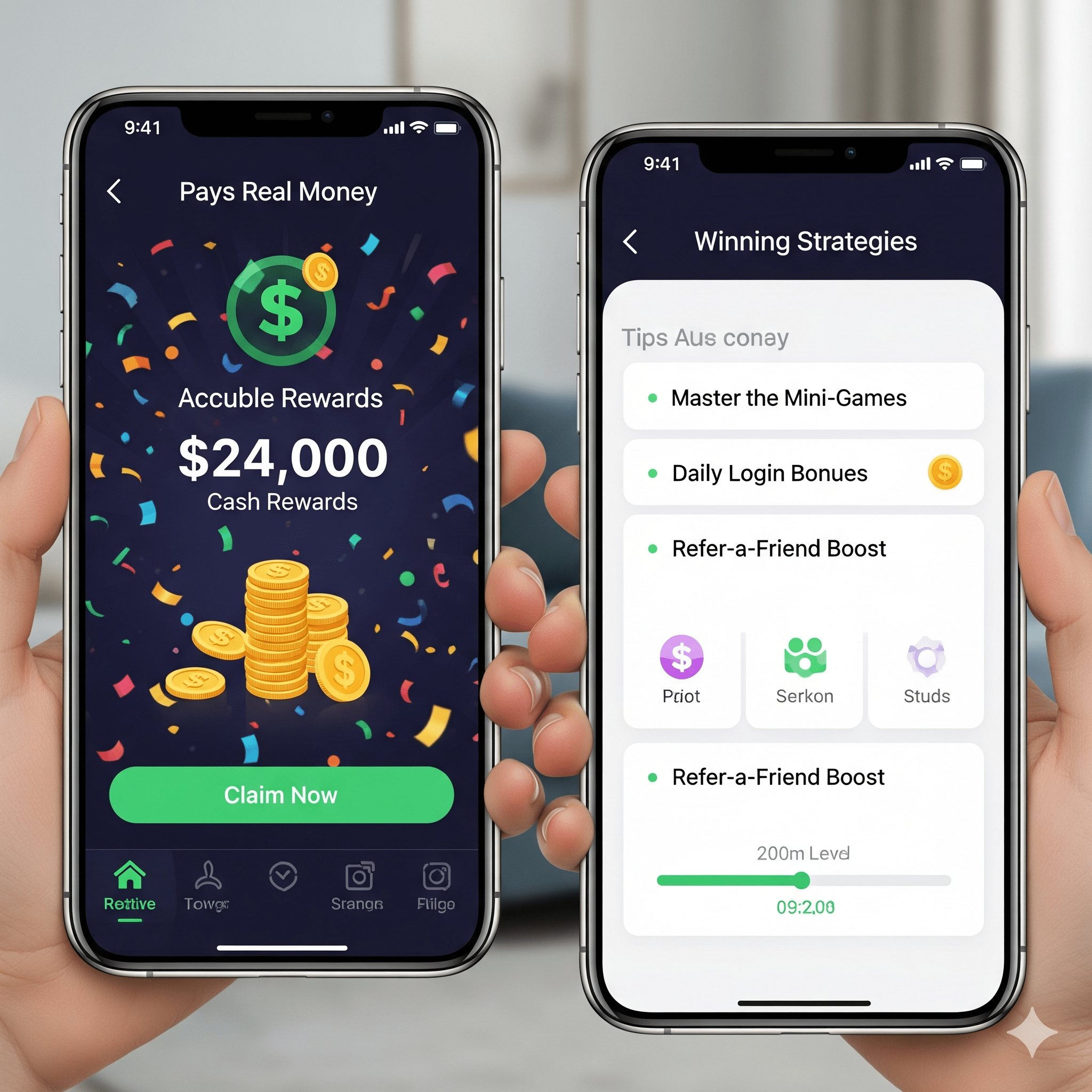 app games that pay real money interface showing cash rewards and winning strategies.