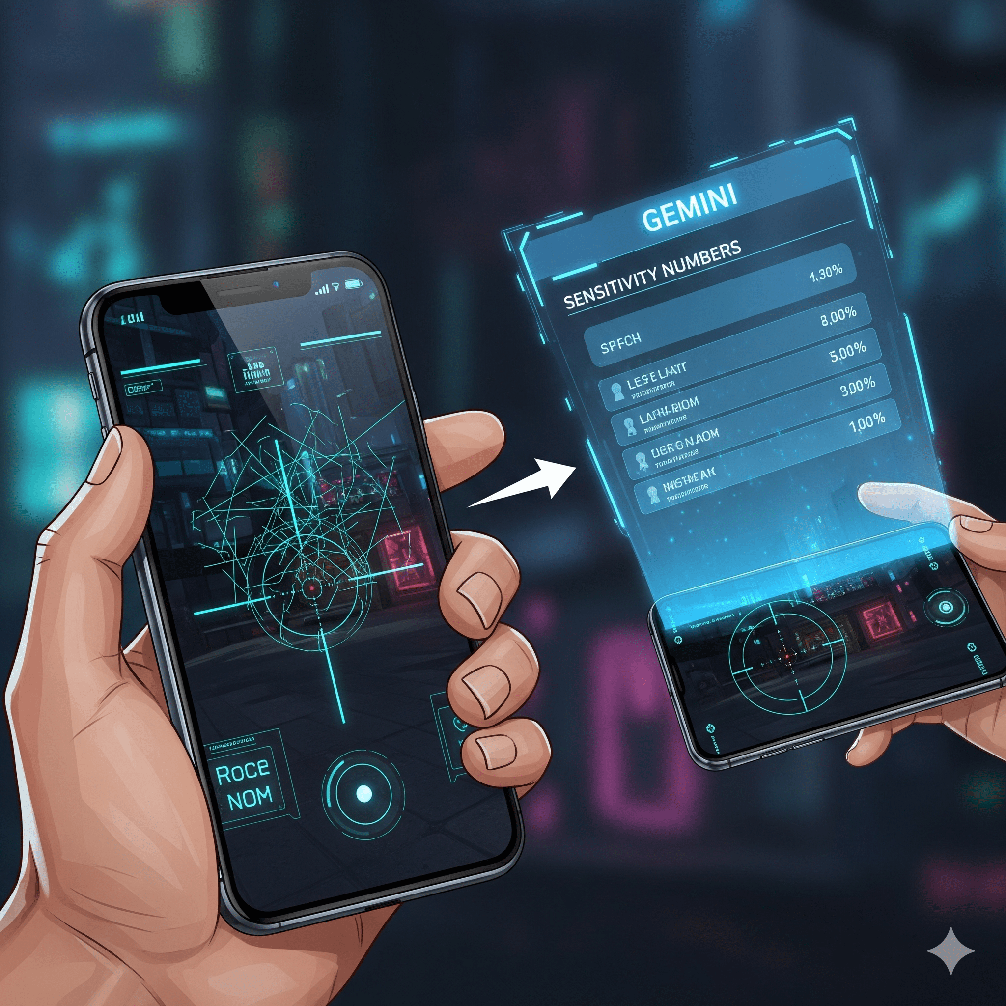 Alt Text: bgmi sensitivity code gemini prompt interface showing optimized gaming settings and creative workflow automation.