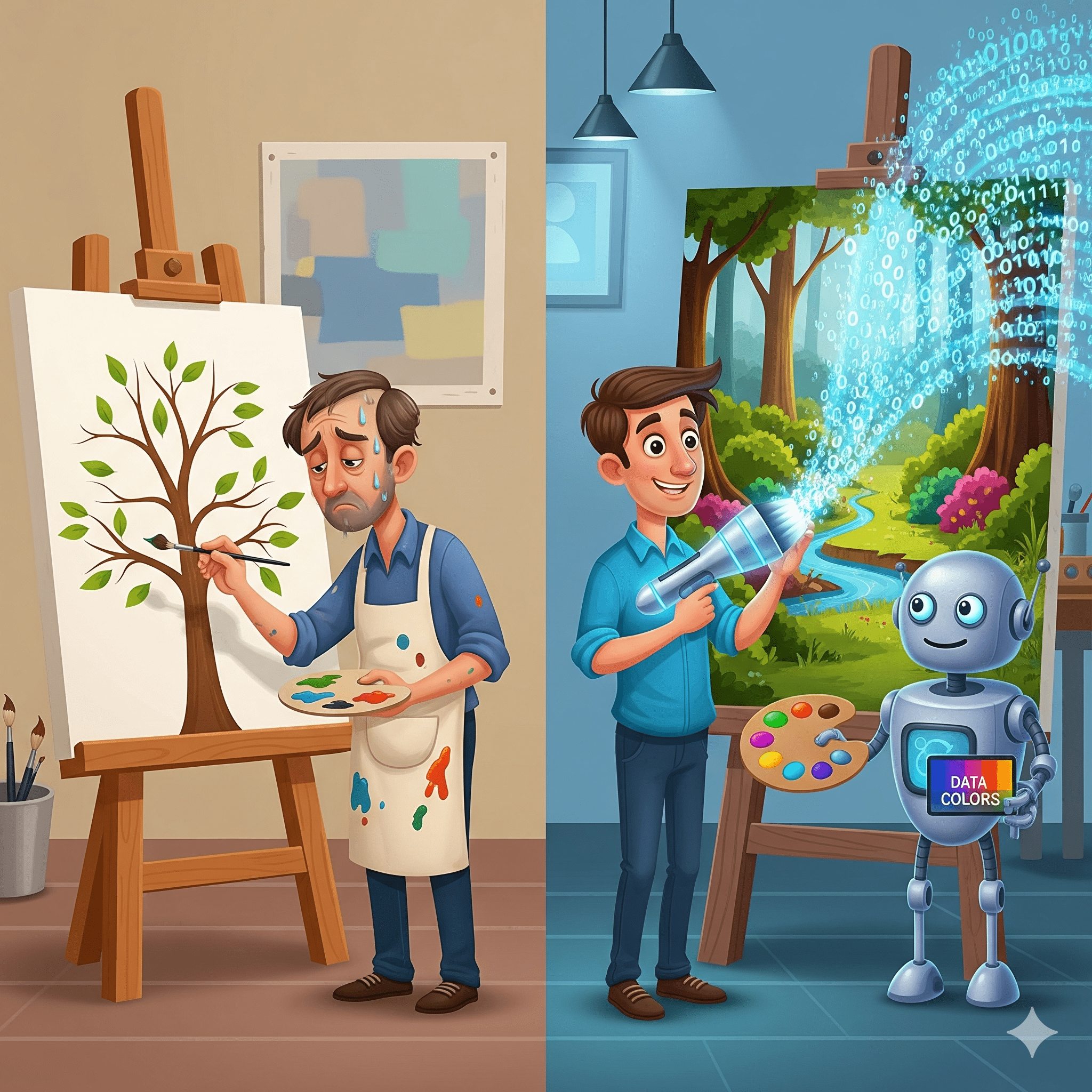 Alt Text: how ai apply works diagram showing input processing and creative application.