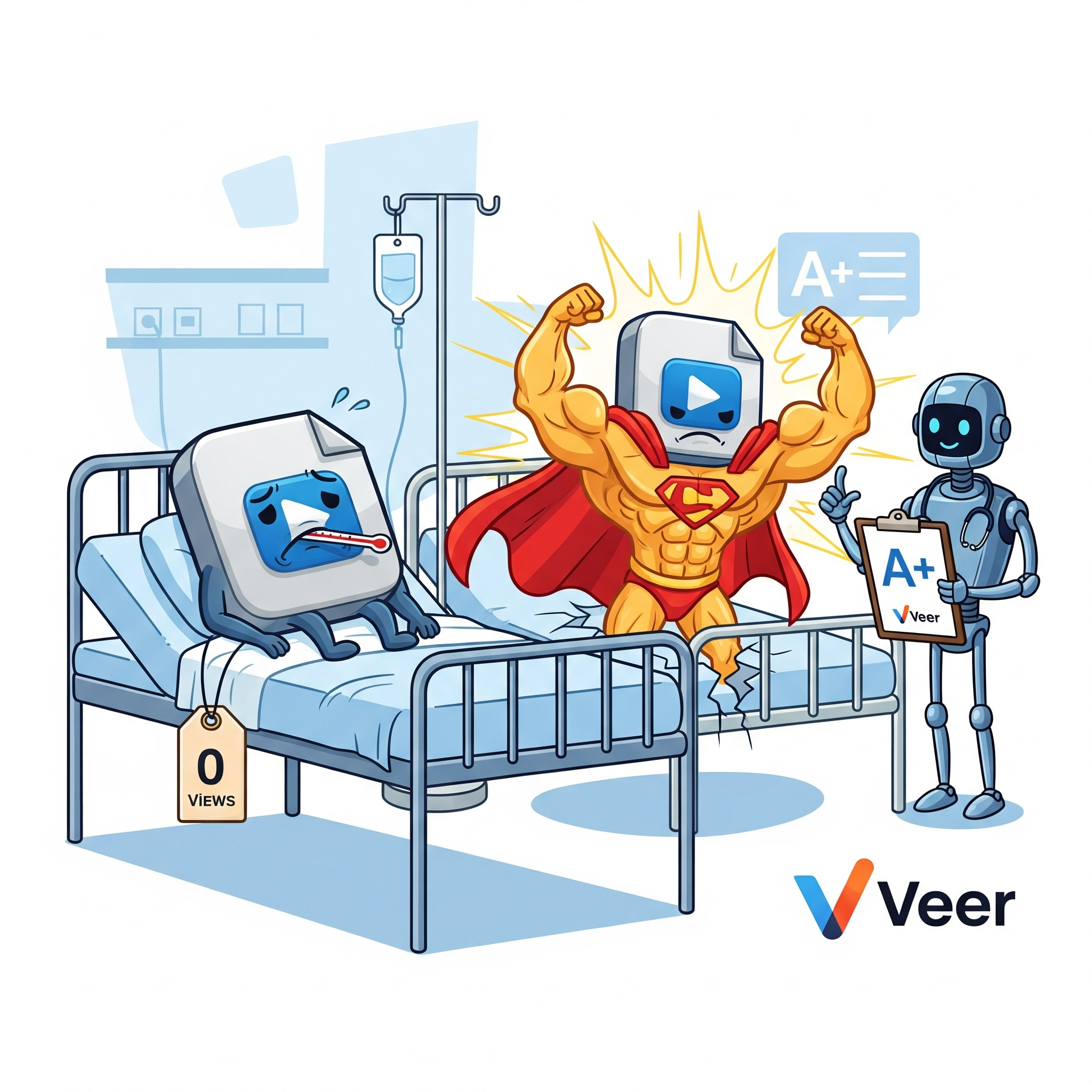 Alt Text: Veer Social SEO analyser dashboard showing content health score and keyword grades.